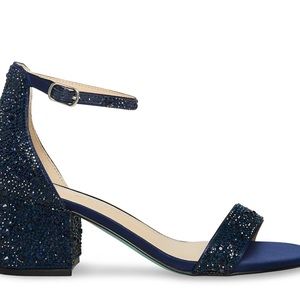 Betsey Johnson navy rhinestone heel